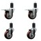 Service Caster 3.5'' Maroon Poly Swivel 1-5/8'' Expanding Stem Caster Set 2 Total Lock Brakes, 4PK SCC-EXTTL20S3514-PPUB-MRN-2-S-2-158 - alternate 1